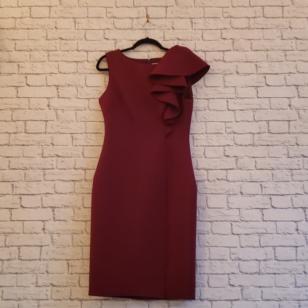 ELIZA J. | Red Ruffle Dress
